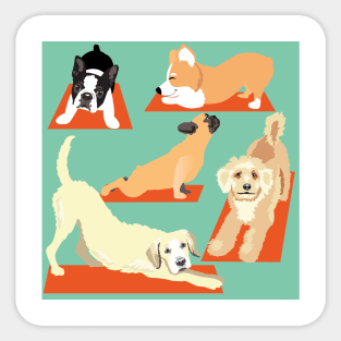 Cute Yoga Dogs Sticker